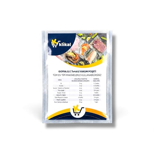 Ev Tipi Çok Katmanlı Gofrajlı Vakum Poşeti 100 Adet (Seçenekli) (30x40 Cm)