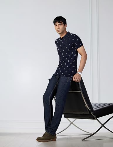 Image of United Colors of Benetton Men Cotton Solid Regular Fit Polo Shirt