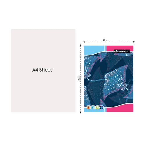 Image of Classmate Notebook - 240mm x 180mm, Soft Cover, Single Line (Pack of 12)