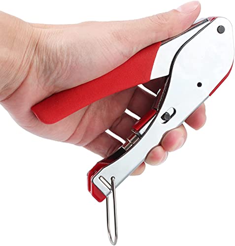 Image of Heavy Duty Metal Connector Compression Crimping Tool Crimper for RG6 (5C) RG59 (4C) Coax Cable Connect Connecting Tools (Red and Silver)