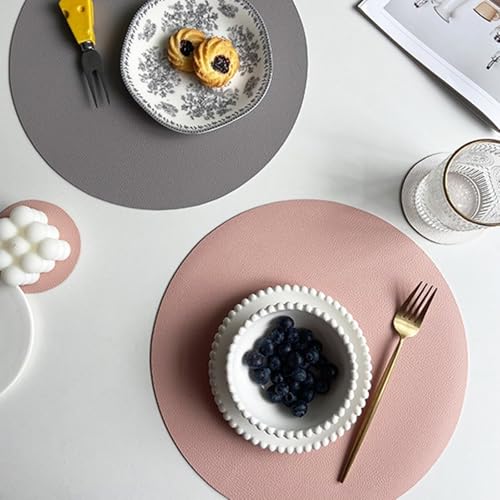 Sets de table réversibles bicolores rose foncé 32 cm de qualité supérieure