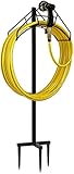 Artigarden Freestanding Garden Hose Holder Hanger, Heavy Duty Metal Water Hose Storage Stand Rack for Yard Lawn, Bright Black (Hose not Included)