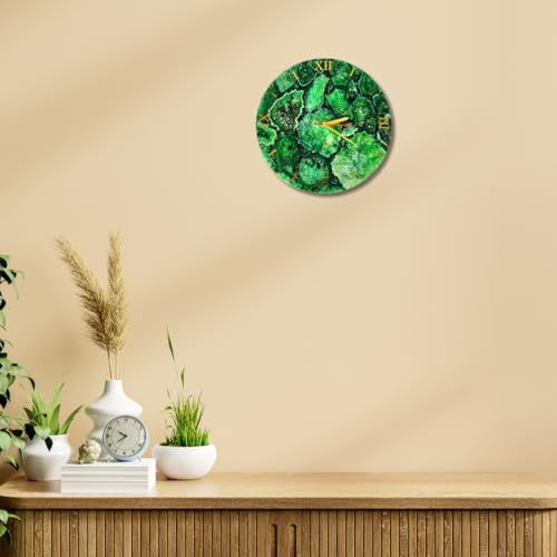Reloj de pared artesanal de ágata verde 12 pulgadas miniatura 4