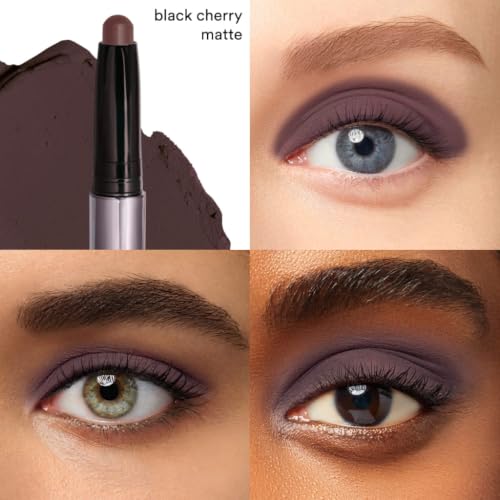 Image of Julep Eyeshadow 101 Cream-to-Powder Waterproof Eyeshadow Stick - Black Cherry Matte - Long-Lasting, Buildable, Crease-Proof, Cruelty Free, Matte Finish with Built-In Smudger