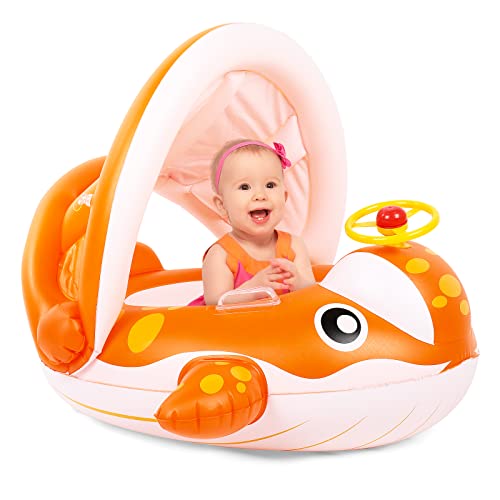 Peradix Baby Ciambella da Nuoto con Protezione Solare, Salvagente per Bambini Piccoli 9-36 Mesi