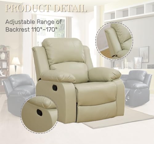 Sillón Plegable Cuero Beige miniatura 3