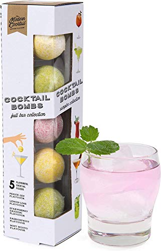 Thoughtfully Gifts, Cocktail Bomb Sampler Gift Set, Flavors Include Strawberry Daiquiri, Mint Mojito, Lemon-Lime Margarita and More, Set of 5 (Contains NO Alcohol)