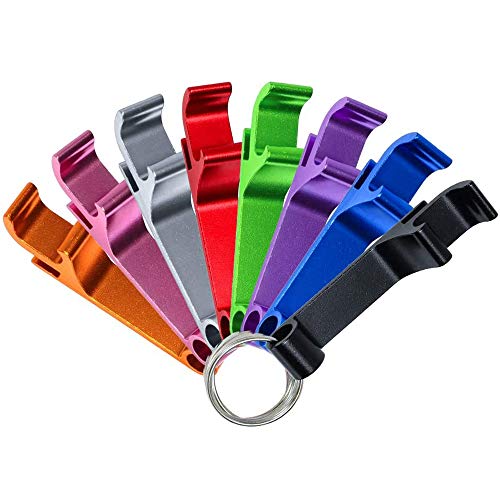 Flessenopener met sleutelhanger, aluminium bier flesopener, set van 8 stuks, dekselopener, metalen sleutelhanger… - Image 5
