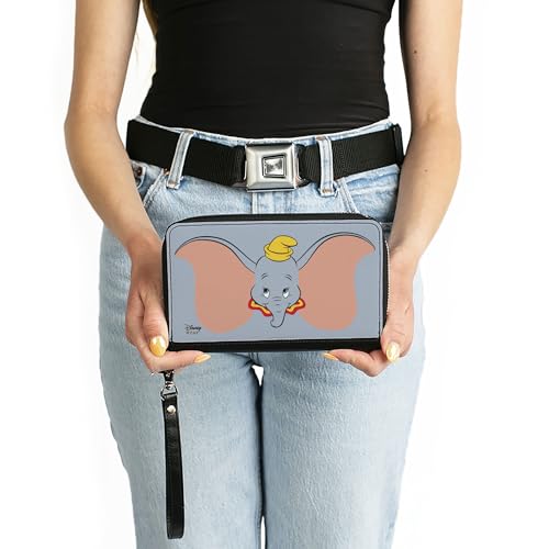 Buckle-Down Women's PU Zip Around Wallet Rectangle-Dumbo, 7.5"x4.5"3
