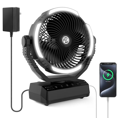 PANERGY Camping Fan Light - 20000mAh Rechargeable Battery