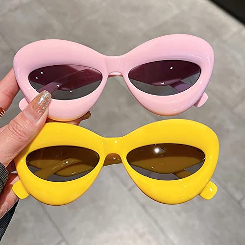 Fashion Inflated Cat Eye Sunglasses for Women Sexy Cute Lip Shaped Sun Glasses3