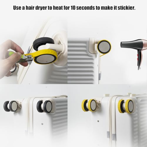 8 pack Luggage Wheel Covers,Adhesive Silicone Silent luggage wheel suitcase wheel covers protector covers Cover for Carry-on Luggage 2-2.6 inches (grey)4