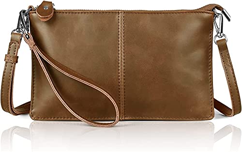 Spazio interno: le borse a tracolla sottili da donna hanno 1 scomparto a lunghezza intera + 2 tasche con cerniera + 1 tasca interna e 6 scomparti per carte, spazio per passaporto, carta di credito, , monete, chiavi, rossetto, fazzoletti e cellulare, ecc. Chiusura a zip Il design rende l'accesso al telefono e alle carte comodo mantenendo tutto al sicuro all'interno.