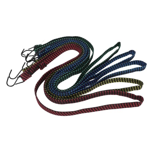 BESPORTBLE 5pcs Heavy Duty Bungee Straps with Hooks High Elasticity Tie Down Cords for Outdoor Camping Motorcycle Tent Durable and Portable Elastic Ropes for Secure Binding