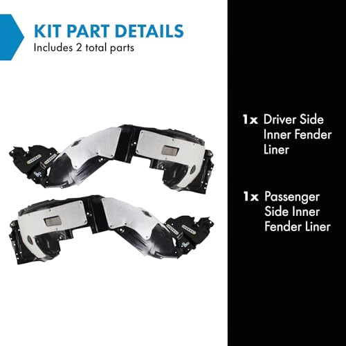 Image of TRQ Inner Fender Liner Set Compatible with 2010-2012 Lexus LS460 LS600h LX1248130 LX1249130