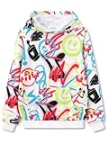 FOSTKU Boys Graphic Print Hoodies - Soft Long Sleeve Graphic Smilling Face Pullover Casual Tops Size 12/14