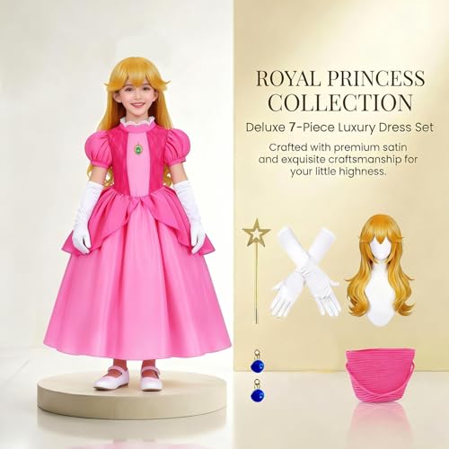 Disfraz rosa de princesa para niñas vestido de gala miniatura 2
