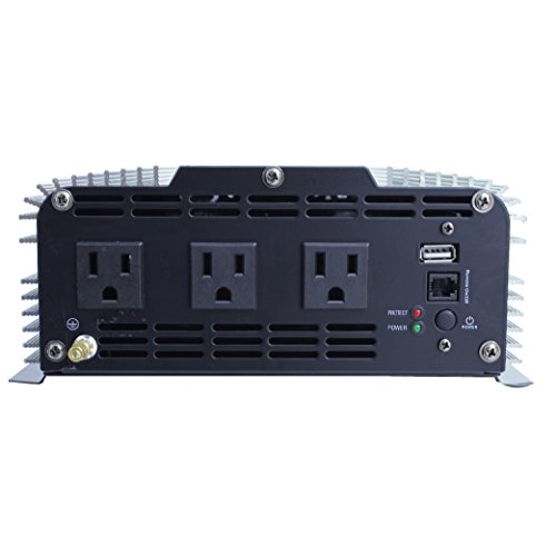 GoWISE Power PS1004 3000W Continuous 6000W Surge Peak Power Pure Sine Wave Inverter with Starter Cables and 4 Output Sockets