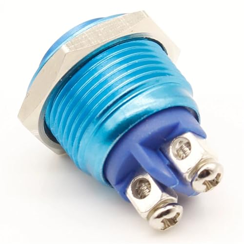 Interrupteur bouton-poussoir 16mm bleu pour bricolage électronique
