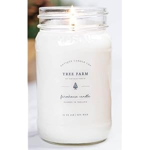   Antique-Candle-Co-Tree-Farm-16-Ounce-Soy-Wax-Candle-80-Hour-Burn-Time-Cotton-Wick-Mason-Jar-Candle-Tree-Farm-by-Vintage-Porch