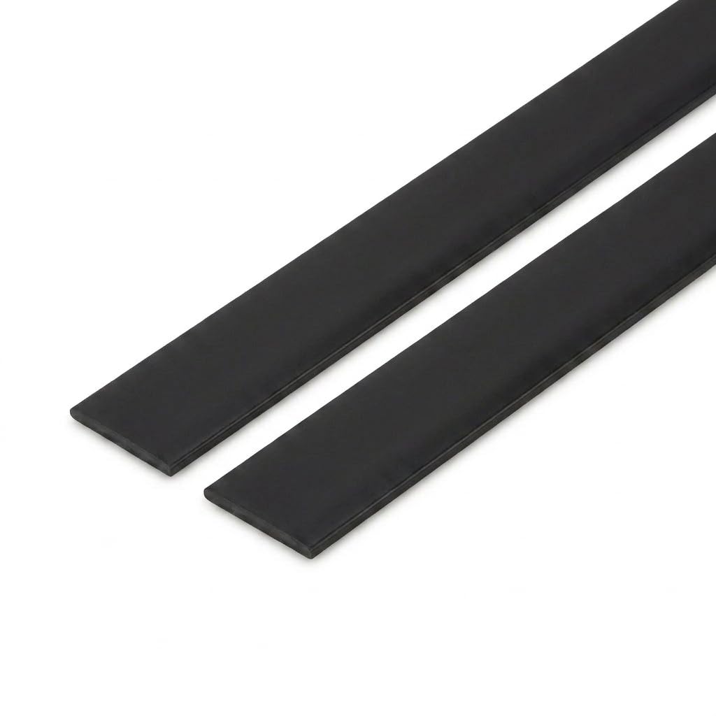 Matt Black Trim Strips x 1 Metre, Flat Bar PVC Edging, Wall Panel Border, DIY Decorative Gap Cover (2, Black, 75mm) — image 1