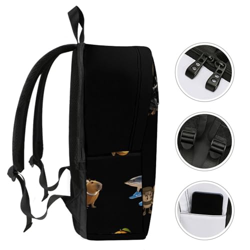 Tralalero-Tralala Brainrot Merch Backpack Travel Bag for Men & Women Lightweight College Back Pack Black One Size3