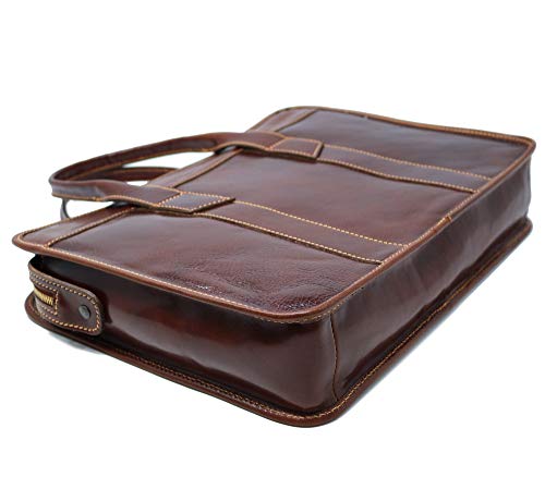 Floto Roma Slim Briefcase Men's Business Case (Vecchio Brown) #TOP4