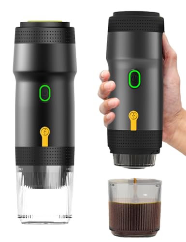 Bewinner 3-in-1 Electric Espresso Machine Portable - 20Bar Cordless Heating Full Automatic Capsules Electric Coffee Machine with Vehicle Charging Cable for Travel