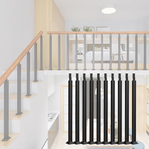 Rambarde d'escalier métallique 95 cm solide contre la rouille - 2