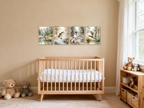 Image of Frimeeme Unframed Fishing Theme Nursery Wall Art Prints,8 x 10 In