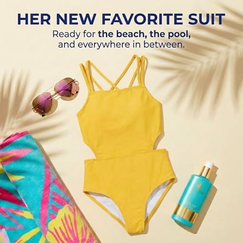 Image of Kanu Surf Girls' Beach Girl Sport Cut-Out One Piece Swimsuit