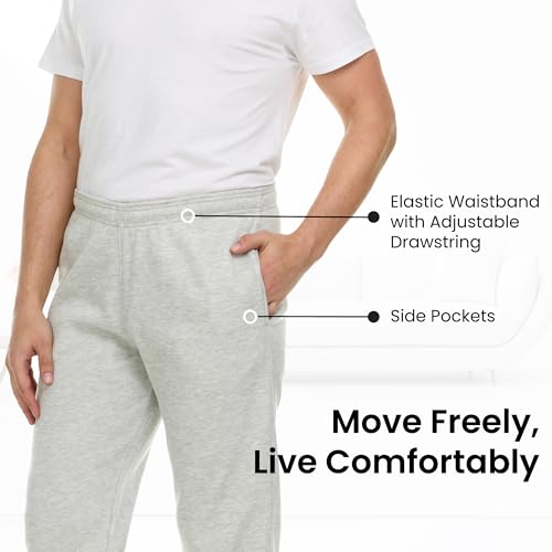 Essential Elements 3 Pack: Men's Tech Fleece Ultra-Soft Warm Jogger Athletic Sweatpants with Pockets2