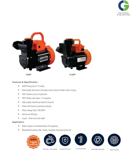 Image of CG Flowganga 2 |0.5 HP | Residential Water Pump Self Priming Regenerative | Single Phase | Anti-Jam Winding | Anti-Drip Adaptor | Wide Voltage Range | 1 Year Manufacturer's Warranty