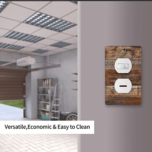 Brown Rustic Wood Outlet Cover Wall Plate Single Duplex Receptacle Cover Electrical Outlet Plate Farmhouse Decorative Switch Plate，4.50 X 2.76 Inch #TOP6