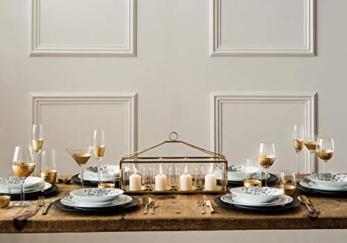 Premier Housewares Astrid Glass Tumblers, Gold, 6 x 6 x 10 cm, Set of 4 - Image 3