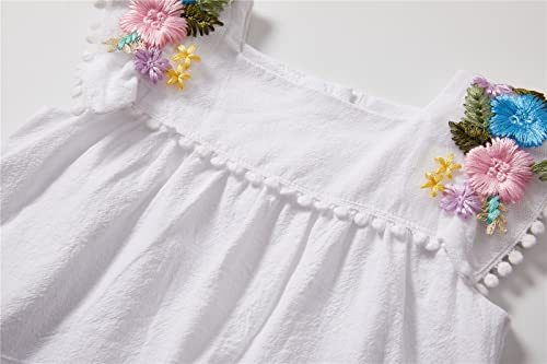Image of Mud Kingdom Little Girls Shorts Sets Floral Pattern Summer Sleeveless 2 Piece Outfits