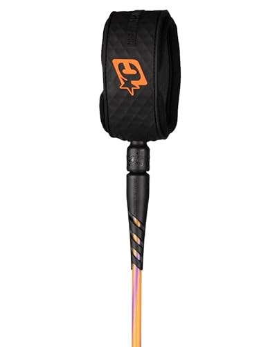 Creatures of Leisure Reliance 2.0 Standard Duty 6ft Surf Leash, HI-VIS Purple Twist Black