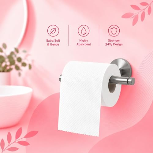 Image of Softouch 3 Ply Toilet Tissue Roll | Soft & Highly Absorbent | 375 Sheets Per Roll | 4 Rolls | Bathroom Tissue