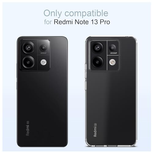 Image of KAPAVER Hybrid Crystal Clear Back Cover Case for Redmi Note 13 Pro | Protective Shockproof Hard PC Soft Flexible TPU Cover