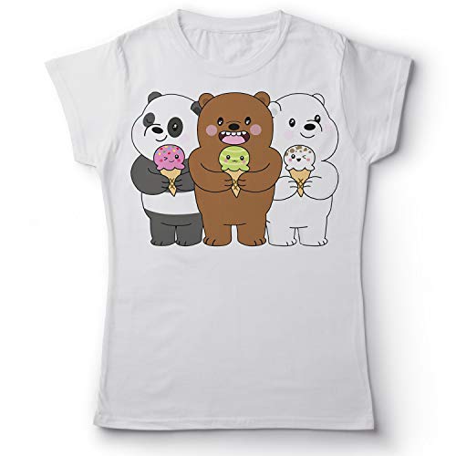 La Mejor Selección de Como Despintar Ropa , tabla con los diez mejores. 45 Playera Para Mujer | Osos Escandalosos Comiendo Helado - Panda - Polar - Pardo - Three Bare Bears | Perfecta para Regalo, Tallas Disponibles.