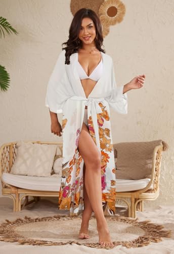 Image of Jayscreate Women's Breezy Summer Boho Kimonos Sheer Beach Cardigan Cover Up
