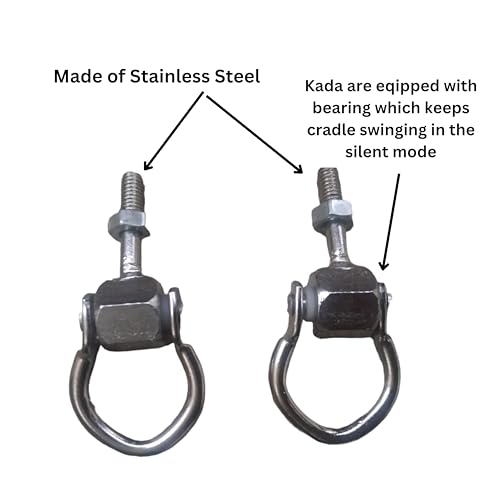 Image of juhla Hanging Stainless Steel Bearing Hanging Hook /Kadi /Kada (Set of 2 Nos)| Accessories for Jhula (Bearing KADI for Round Pipe)