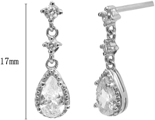 CZ Stud Dangle Earrings Silver Gold Plated Earrings with Pendant Star Moon Cross Triple Cz Teardrop Cloud Lightning Drop Elegant Jewelry - Image 6