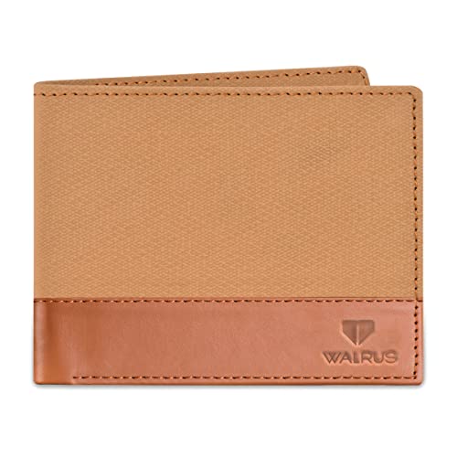Image of Walrus Zeus II Tan Nature Friendly Vegan Leather Men Wallet with RFID Protection | Stylish Eco-Friendly Accessory | Features 3 Card Slots & Coin Pocket | Durable & Lightweight