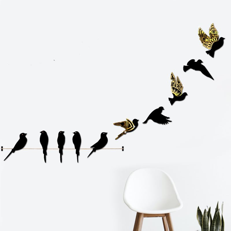 Decorcreed Golden 3D Mandala Birds Design Wooden Acrylic Mirror Wall Sticker for Home Decoration (B0CWH9NL39) Amazon Price History, Amazon Price Tracker