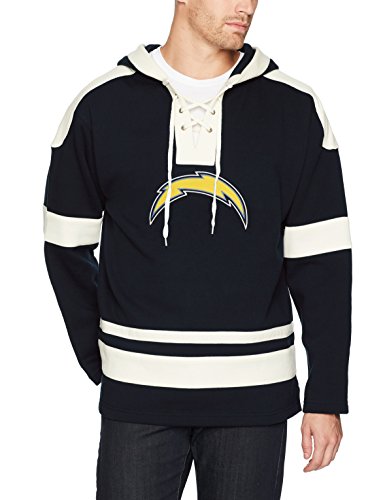 OTS NFL Los Angeles Chargers Men's Grant Lace Up Pullover Hoodie, Logo, Large