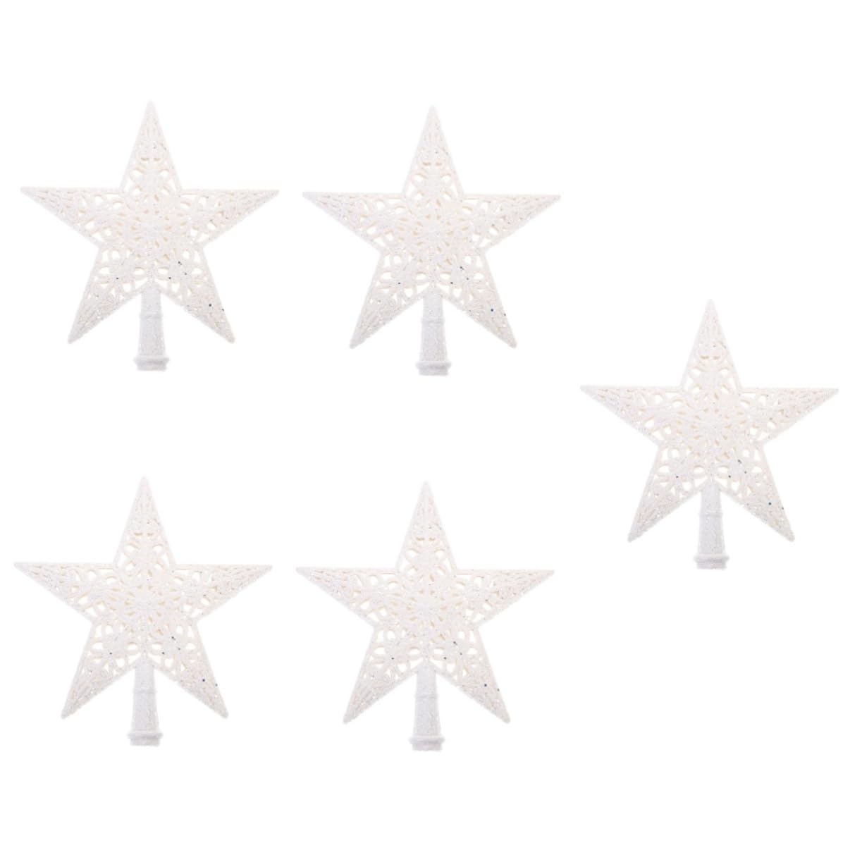 Zerodeko 5 Piezas De Base De Estrella para La Superior del Árbol De Navidad Adorno para El Árbol De Navidad con Purpurina Dorada Remates para El Árbol De Adornos para El