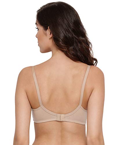 Image of Lyra Women's Moulded Encircled Bra(513) Pack of 2 White & Black,30B 2PC Skin & Wine