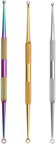 Lurrose Herramienta extractora de comedones de acero inoxidable, removedor de cabeza negra, limpiador de poros, agujas de belleza ocultas,