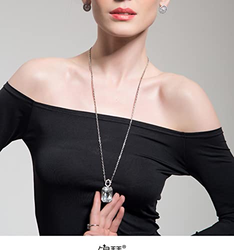 Collier rectangle zircones KnSam idée cadeau d'anniversaire élégante pour femme